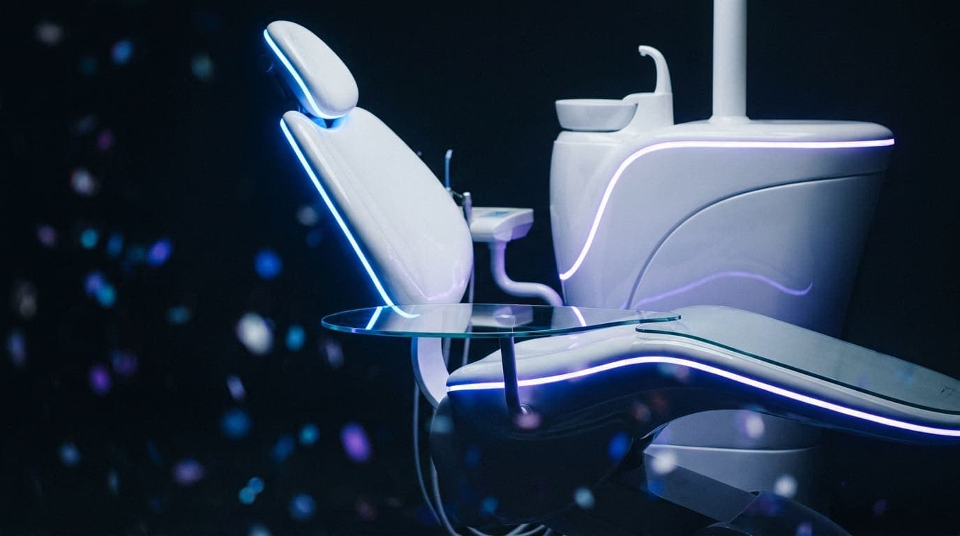 Abstract cinematic visual in electric blue and violet representing the Coastal Dental Co. project